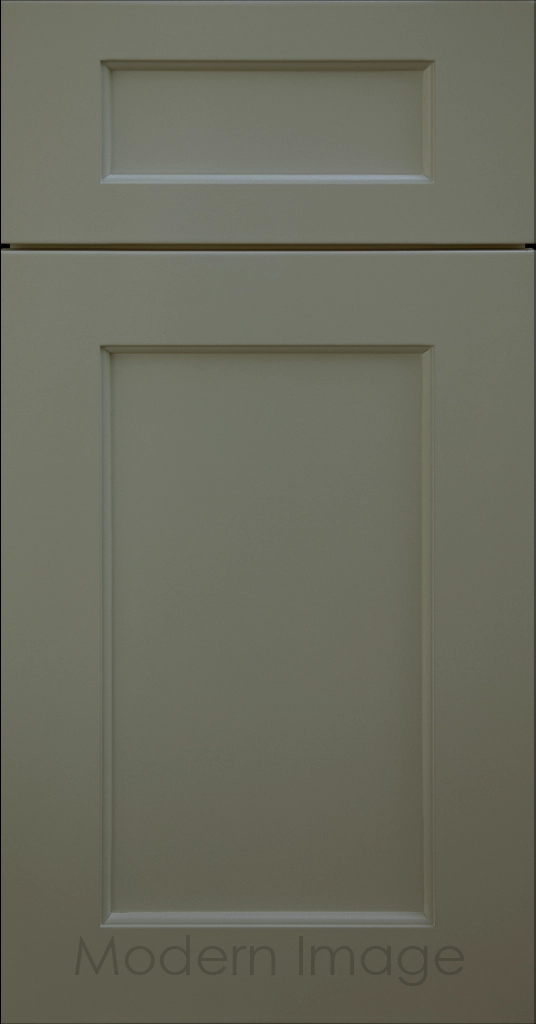 Carlsbad II Shaker kitchen cabinets with distinct line detailing in an Evergreen color.